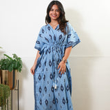 Cloud geometric cotton kaftan