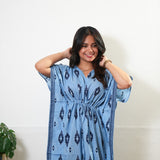 Cloud geometric cotton kaftan