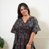 Midnight blue spade cotton kaftan