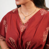 Rust orange lotus cotton kaftan