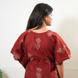 Rust orange lotus cotton kaftan