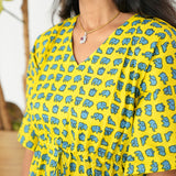 Yellow mini elephant cotton kaftan comfies