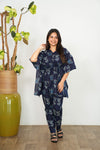 Butterfly cotton kaftan comfies