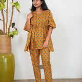 Orange elephant cotton kaftan comfies