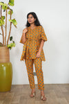 Orange elephant cotton kaftan comfies
