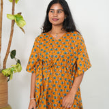 Orange elephant cotton kaftan comfies