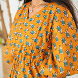 Orange elephant cotton kaftan comfies