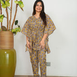 Wildlife cotton kaftan comfies