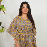Wildlife cotton kaftan comfies