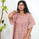 Baby pink cotton kaftan