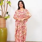 Custard cotton kaftan