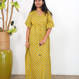Turmeric floral cotton kaftan