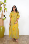 Turmeric floral cotton kaftan