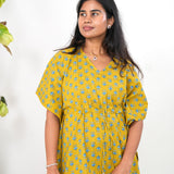 Turmeric floral cotton kaftan