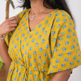 Turmeric floral cotton kaftan