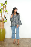 Navy stripes cotton short kurti