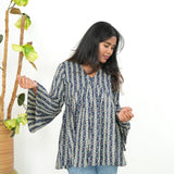Navy stripes cotton short kurti