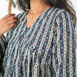 Navy stripes cotton short kurti