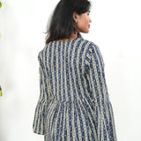 Navy stripes cotton short kurti