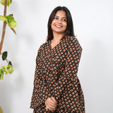 Black lantern cotton short kurti