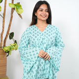 Baby blue cotton short kurti