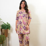 Mustard floral button down lounge sleep wear