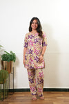 Mustard floral button down lounge sleep wear