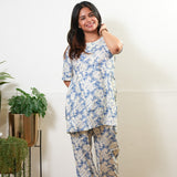 Azure button down lounge sleep wear