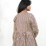 Lavender stripes cotton short kurti