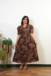 Chocolate cotton midi dress