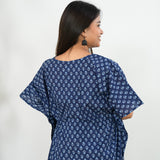 Royal blue cotton maternity nursing kaftan