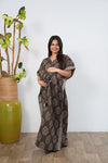 Chocolate cotton maternity nursing kaftan