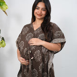 Chocolate cotton maternity nursing kaftan