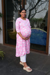 Pink dahlia maternity nursing wear