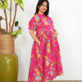 Fuschia cotton maternity nursing wear