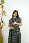 Forest green cotton maternity nursing wear