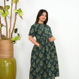 Green cotton maternity nursing wear