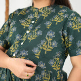 Green cotton maternity nursing wear