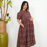 Deep brown cotton maternity nursing wear