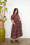 Deep brown cotton maternity nursing wear