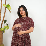 Deep brown cotton maternity nursing wear