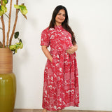 Crimson cotton maternity nursing wear