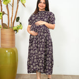 Violet cotton maternity nursing wear