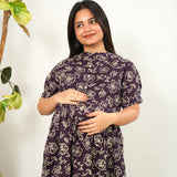 Violet cotton maternity nursing wear