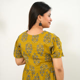 Turmeric cotton maternity nursing midi dress