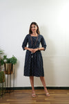Midnight blue ajrakh cotton dress