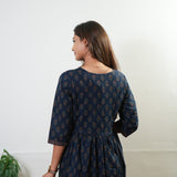 Midnight blue ajrakh cotton dress