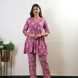 Powder pink maternity nursing cotton comfies