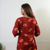 Deep red daisies pure cotton lounge sleep wear