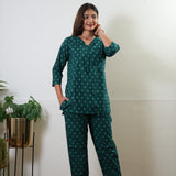 Turquoise pure cotton lounge sleep wear